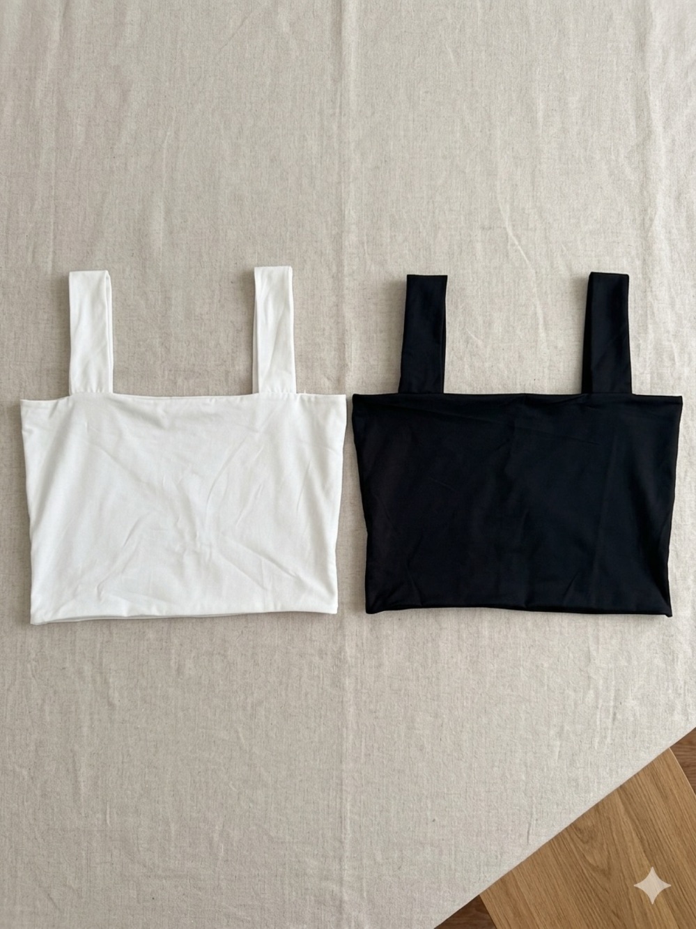 Square Neck Crop Tank Top in Charcoal
